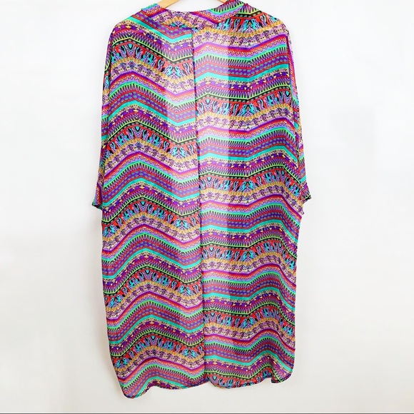 🌷ALYA | Semi-Sheer Open Front Kimono Duster - Picture 2 of 4